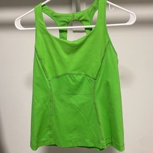 Neon green Lululemon razorback tank top